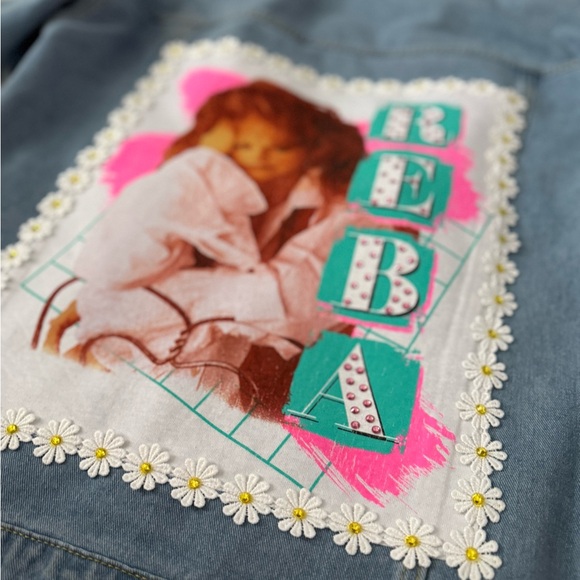 Reba Graphic Denim Jacket - Kids Blue - Picture 2 of 4